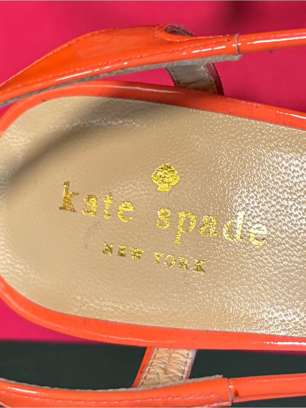 Kate Spade Coral Patent Slingback Kitten Heels 7.5 - Picture 3 of 8